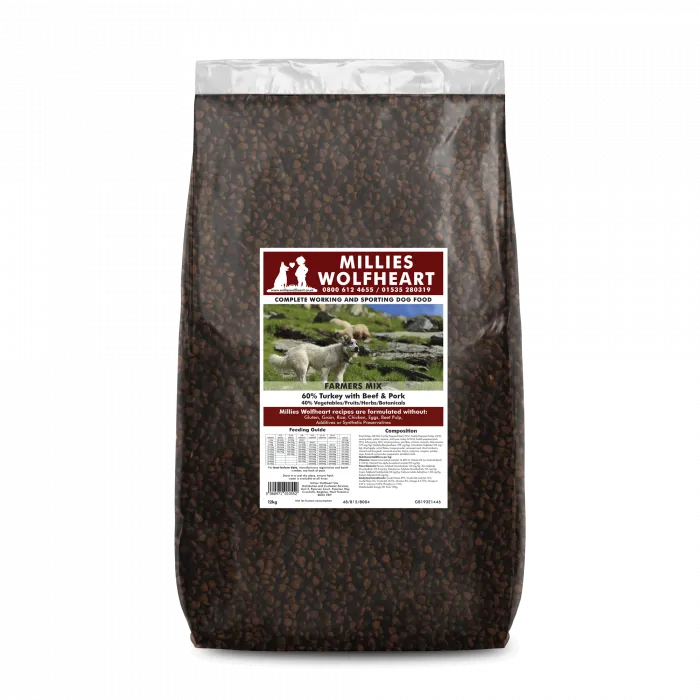 Millies Wolfheart Farmers Mix Grain Free Dog Food Lead On Dog Shop